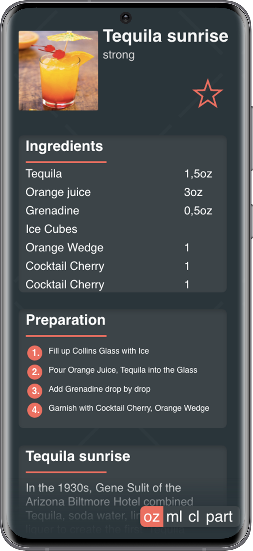 MixDrink drink page screenshot